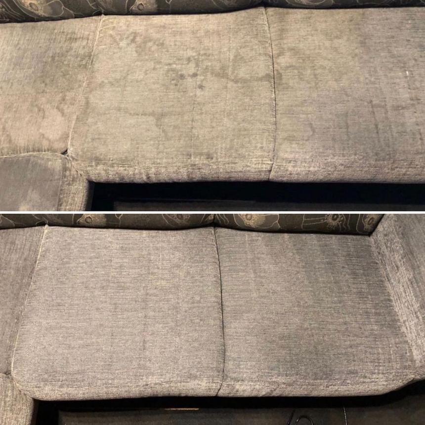 Pehme mööbli puhastus — enne ja pärast